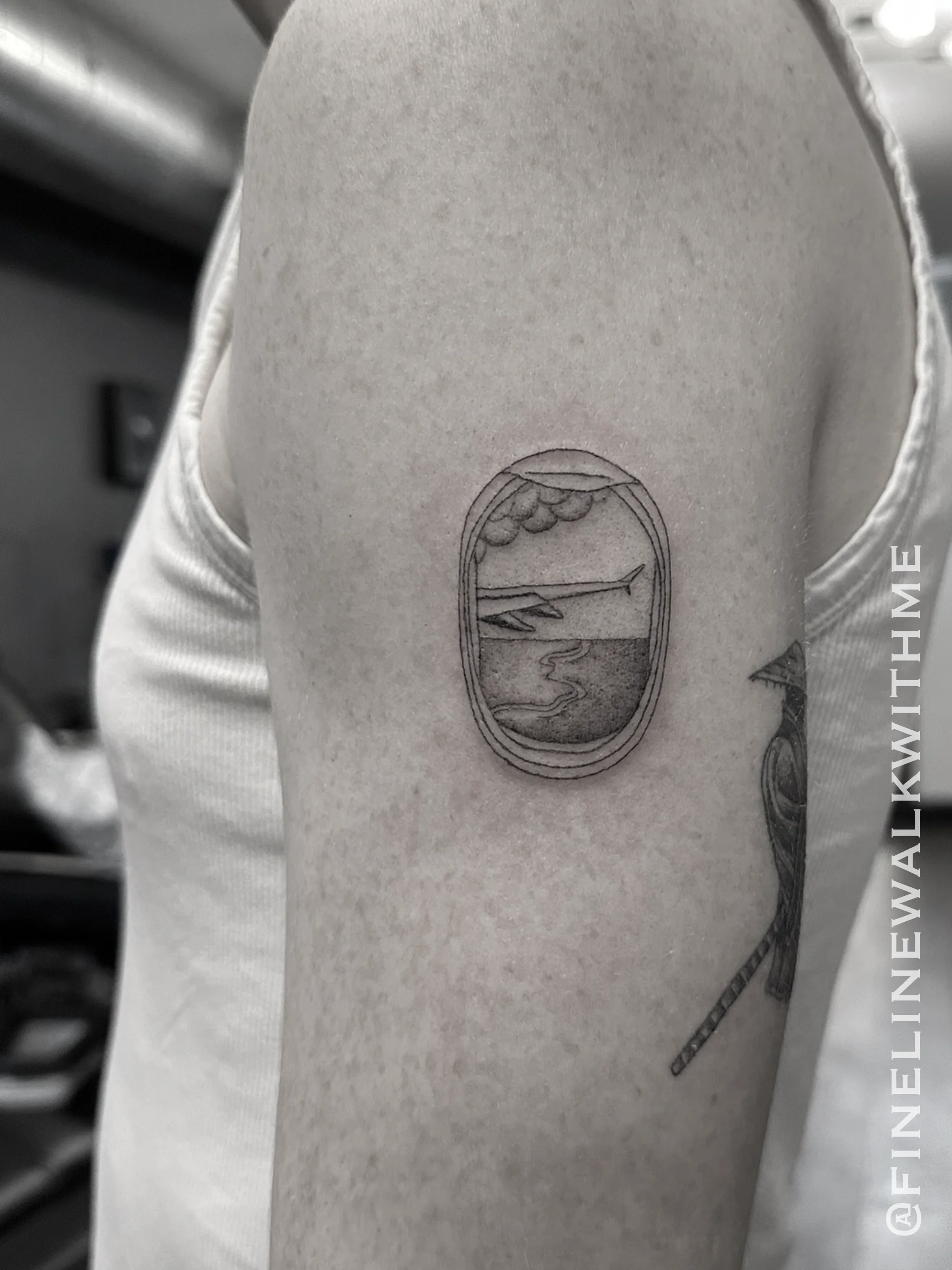 Fine line window tattoo by FineLineWalkWithMe